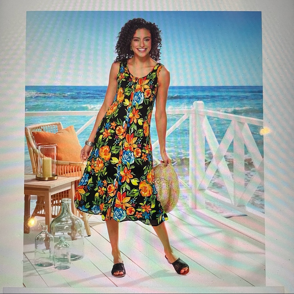 Floral Print Pleated Dress